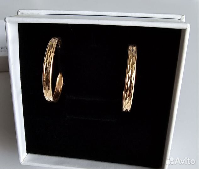 Золотые серьги - кольца 585 пробы