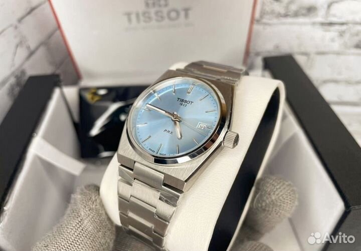 Наручные часы Tissot Prx 40mm голубые