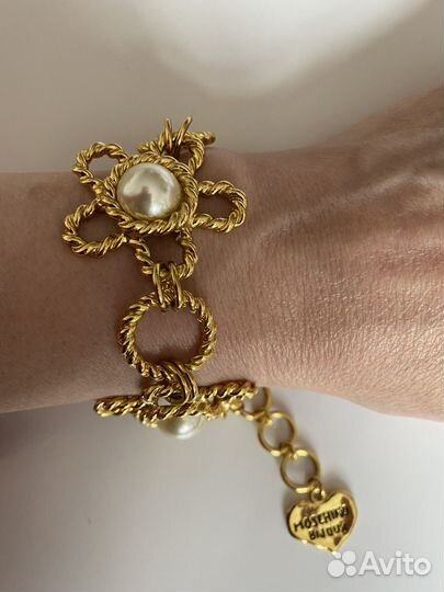 Браслетmoschino с жемчугом винтаж