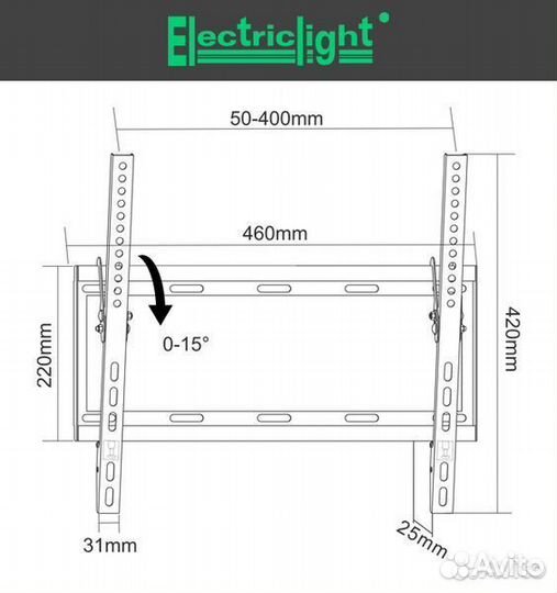 Кронштейн для тв на стену Electriclight кб-01-94W