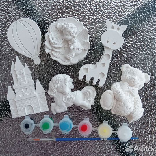 Набор гипсовых 2D фигурок для раскрашивания