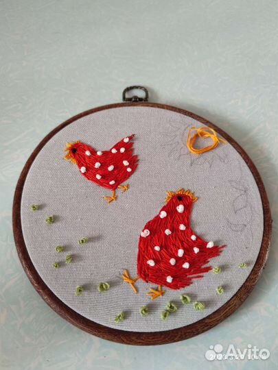 Пяльцы рамка для вышивания фактура дерева, новые