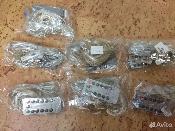 Гирлянда - штора, 3х2 и 3х3 метра с пультом