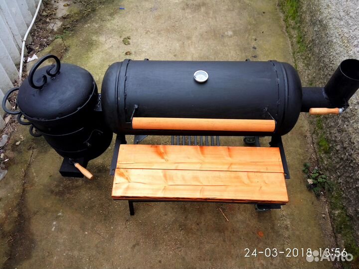 Мангал + коптильня + барбекю + печь под казан