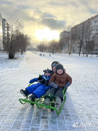 Санки для двойни с колесами