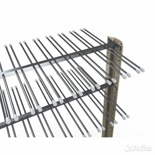 Стеллаж Премиум для лыжных палок, двухсторонний 219х155х67см LPP-174