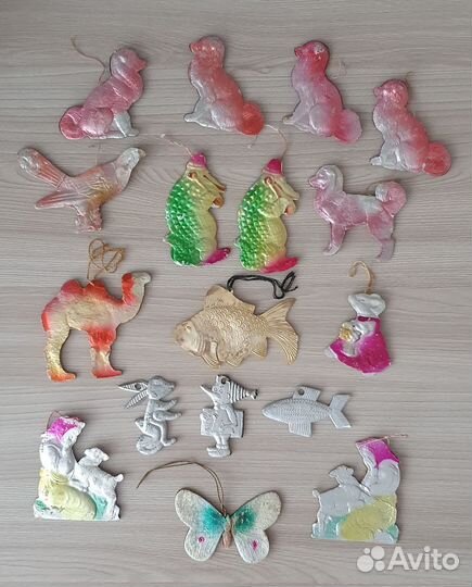 Елочные игрушки картонаж пластик металл СССР