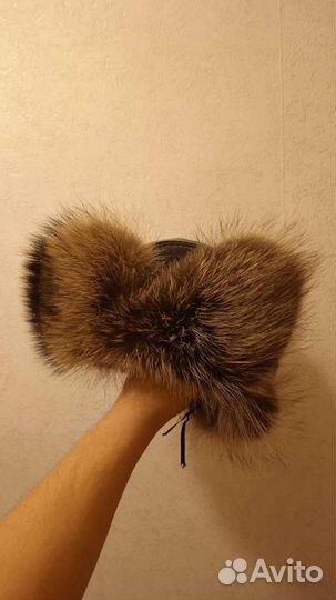 Шапка ушанка натуральная кожа и мех