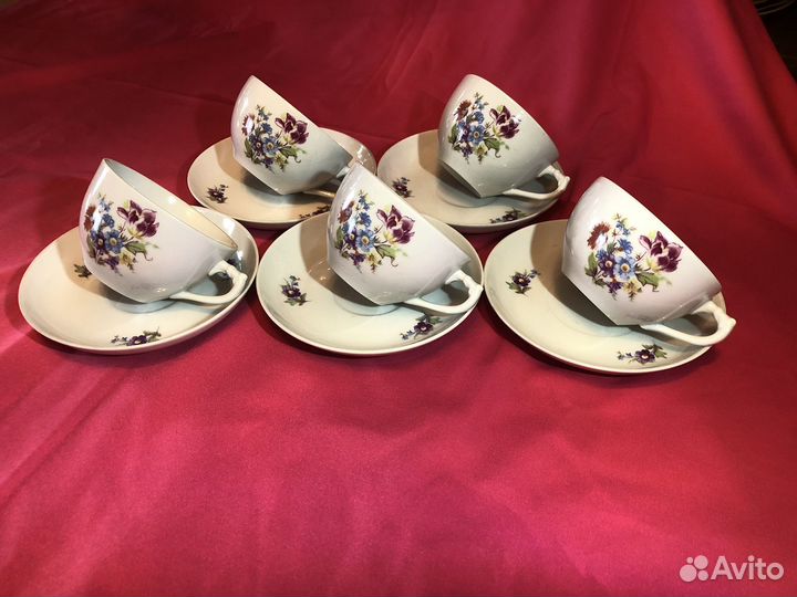 Кофейные чашки СССР Вербилки 65 г/Дулево/ Рига