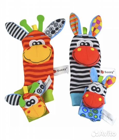 Носки и браслеты погремушки для малыша
