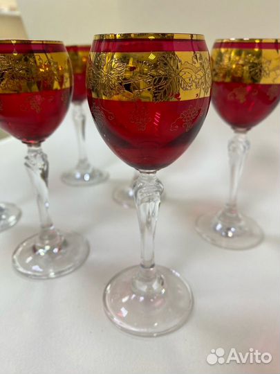 Набор 6шт рюмок богемского стекла Bohemia