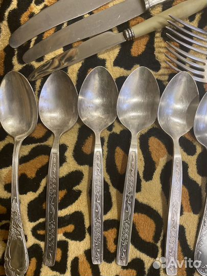 Столовые приборы мельхиор СССР мнц