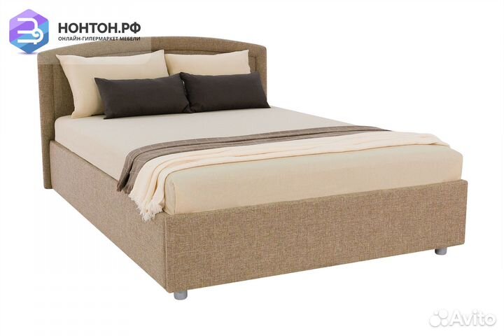 Тахта с овальной спинкой темно-бежевая