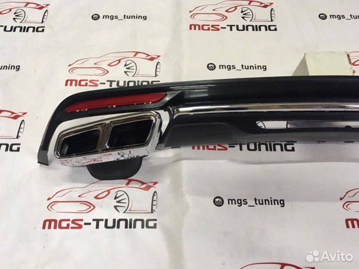 Задний диффузор с насадками Mercedes w222 S65 AMG