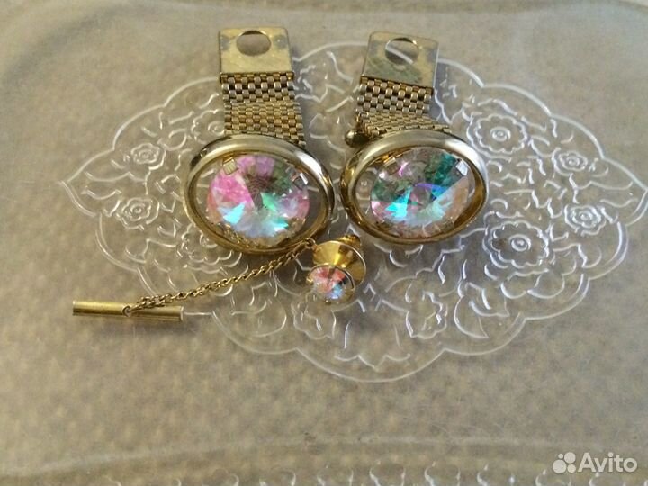 Винтажные запонки и заколка для галстука