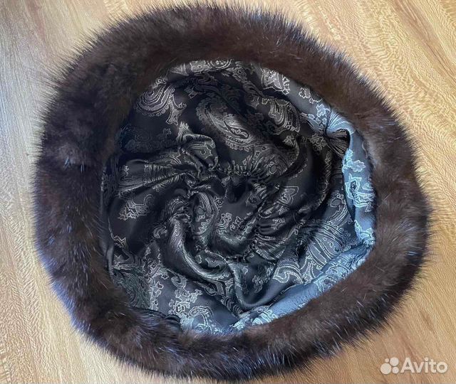 Берет женский норковый,темно-коричневый