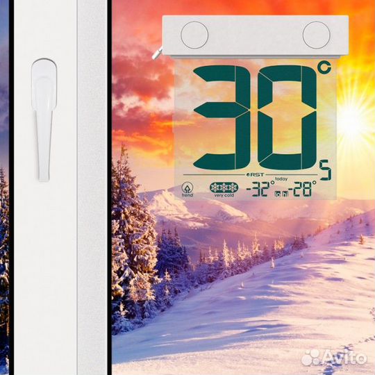 Цифровой оконный термометр на липучке RST01288