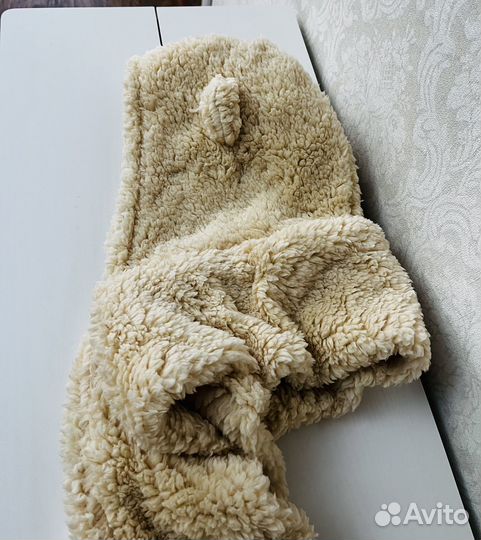 Шапка с ушками плюшевая меховая объемная