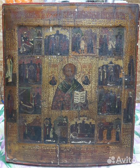 Старинные иконы. Св. Никола, в житии