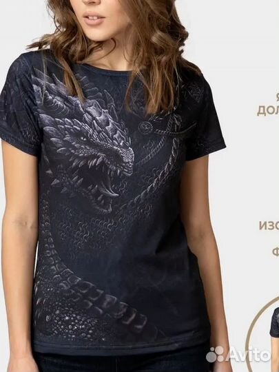 Футболка женская с принтом синтетика