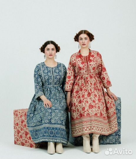 Платье русский стиль хлопок