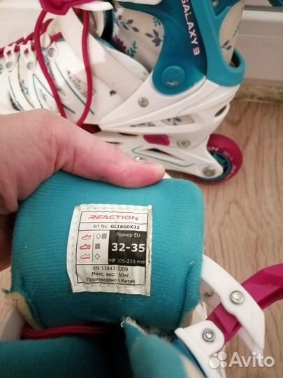 Роликовые коньки для девочки раздвижные 32-35 р-р