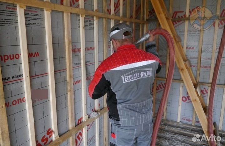 Эковата Утепление эковатой крыши мансарды стен