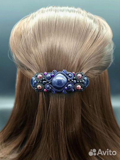 Заколка для волос с натуральным камнем