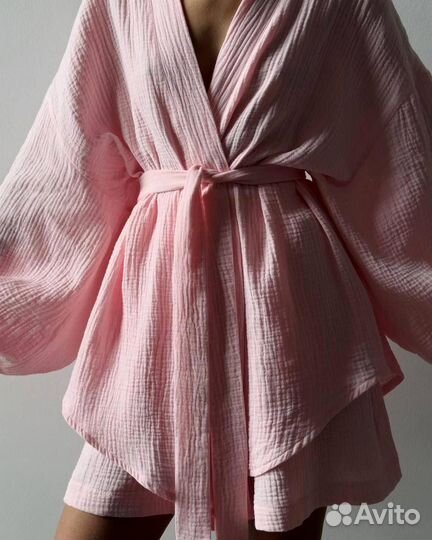 Пижама кимоно и шорты из муслина