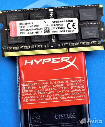 HyperX Fury DDR3 8 GB 1866 mhz Sodimm Игровая