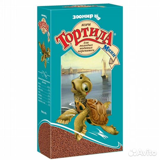 Зоомир Тортила Мини дмолодых водных черепах 90гр 9