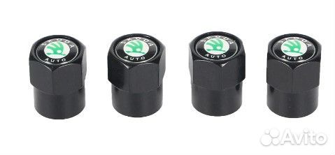 Колпачки на ниппеля дисков Шкода чёрные 8 шт