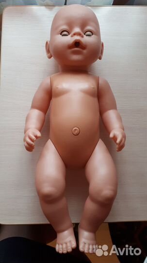 Кукла пупс+кроватка +шкафчик