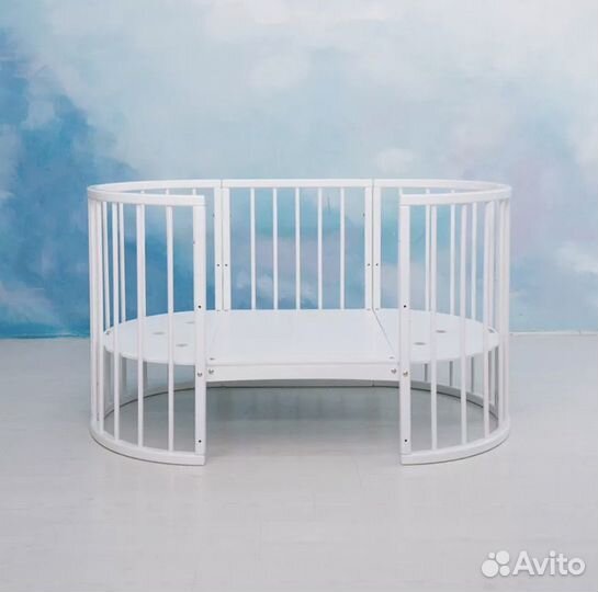 Детская кроватка круглая овальная