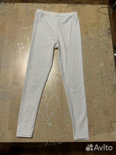 Лосины лайкра белые на рост 158