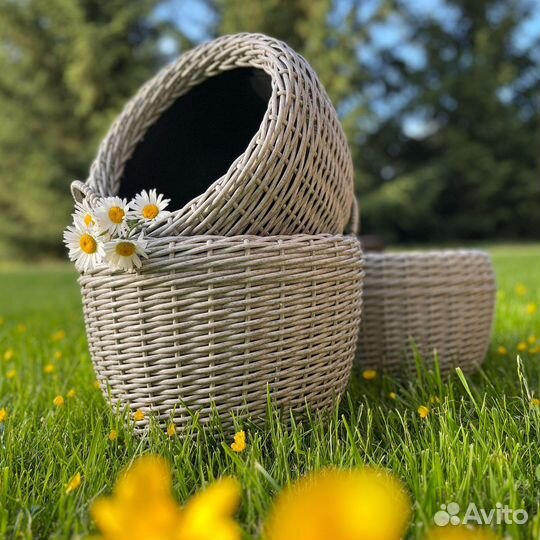 Комплект кашпо из ротанга 16 л. и 2 кашпо по 12 л