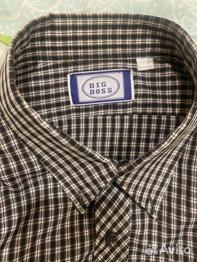 Мужская рубашка в клетку 52 размер