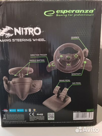 Рулевое колесо Esperanza Nitro EGW102 пк PS3