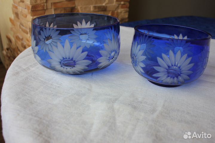 Ваза / Салатник / Конфетница кобальтовое синее сте