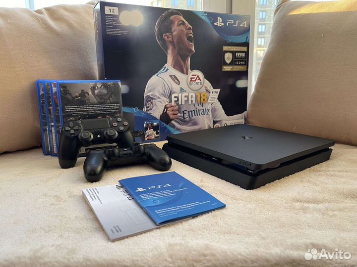 Sony PS4 Slim 1TB/500gb Как Новая /400 игр На Год