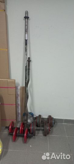 Гантели, гиря 16кг, 2 грифа