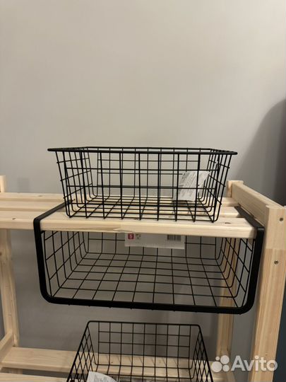 Стеллаж деревянный с металлическими лотками