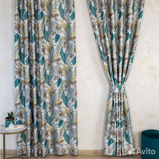 Шторы Доминик Бирюза готовые и на заказ