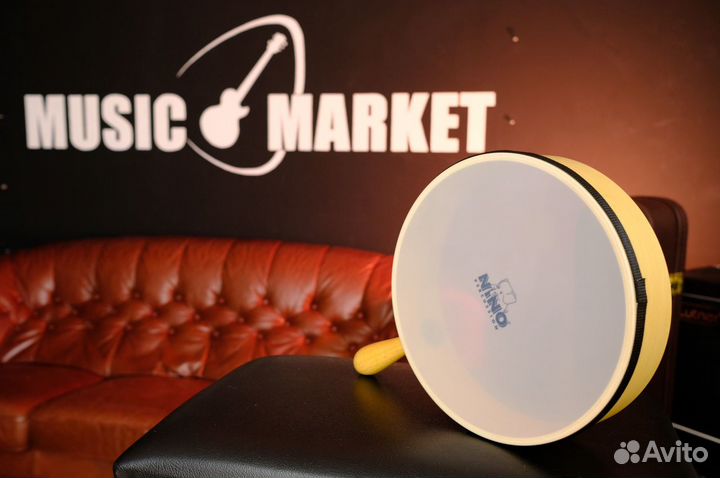 Бубен с ручкой + Палочки