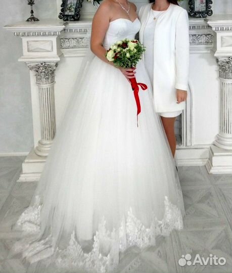 Свадебное платье,фата+чехол