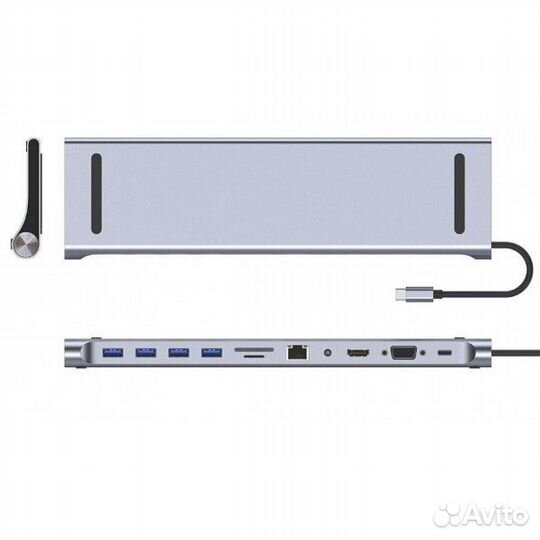 Переходник Type-C хаб Multi Adapter 11в1 Mivo MH-1