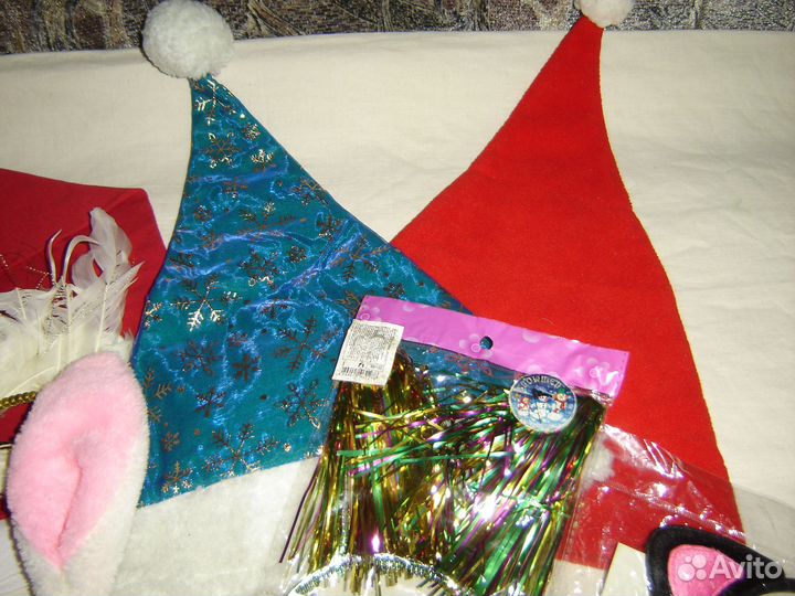 Новогодние колпаки и ободки. (пакетом 7предметов )