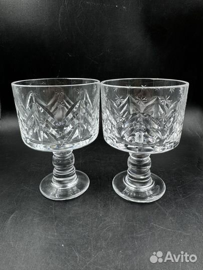 Бокалы советские хрустальные 2 штуки Гусь-Хрусталь