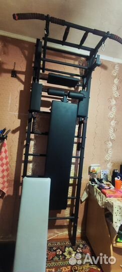 Шведская стенка с турником и брусьями