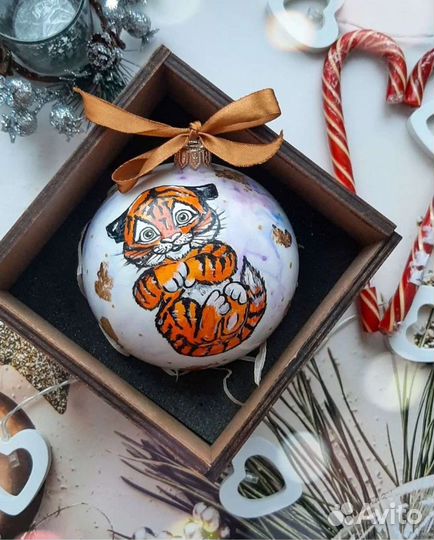 Шар новогодний с росписью